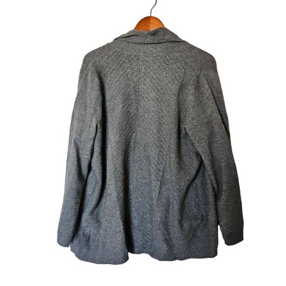 Cyrus Womens Gray Shawl Collar Long Sleeves Draped Open Front Cardigan Plus size - Picture 13 of 13